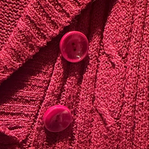 Maurices 3X Burgundy Cable Knit Hooded Sweater Shawl Collar V-Neck Plus Size - Picture 6 of 16